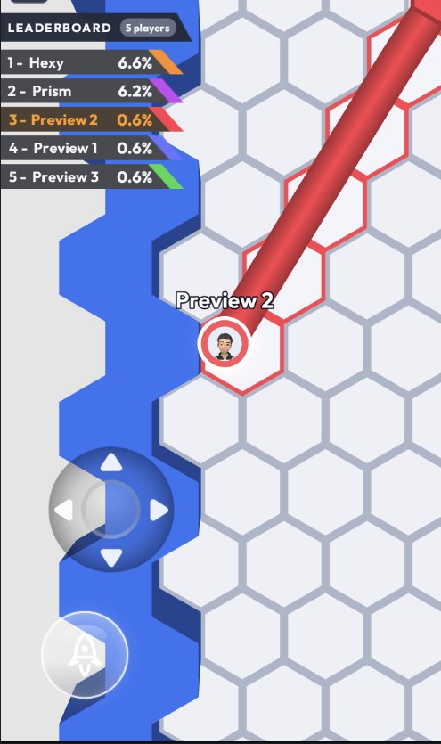 Claimed ground with its jagged capture border, and a rival mid-run with the trail that can be cut