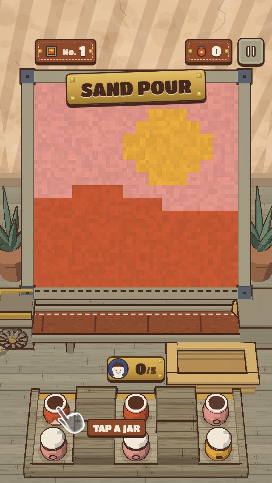 Sand Pour, the opening frame
